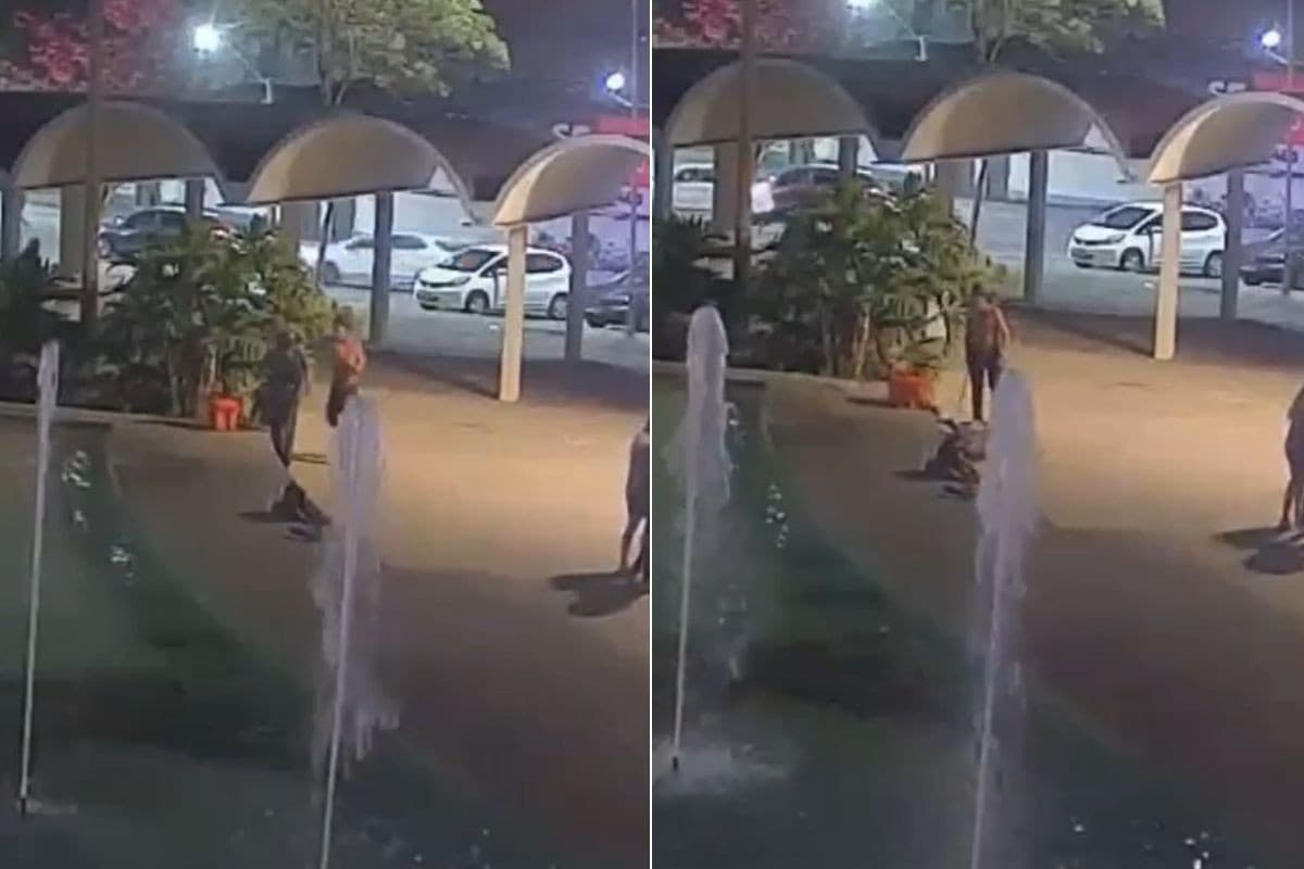 Ladrão rouba celular e tenta matar vítima com barra de ferro no litoral de SP; VÍDEO