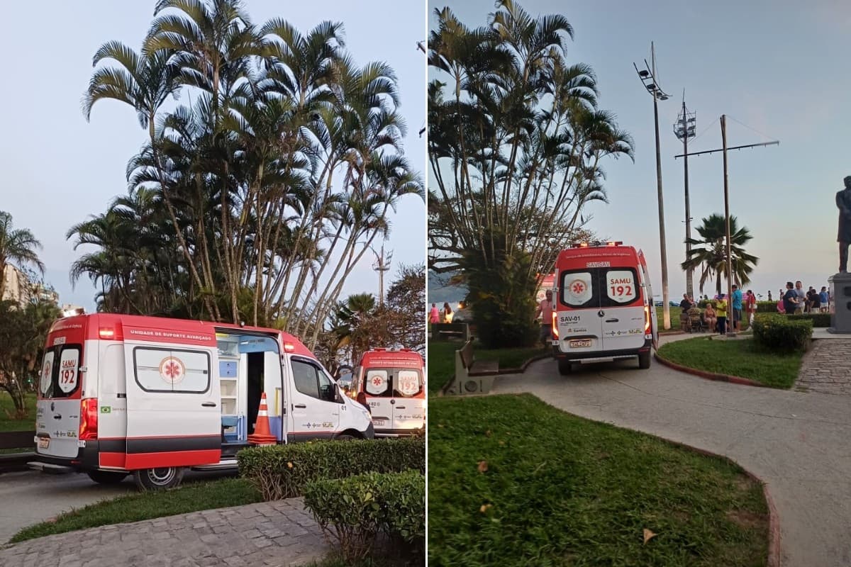 Mulher morre após passar mal no mar em Santos, SP