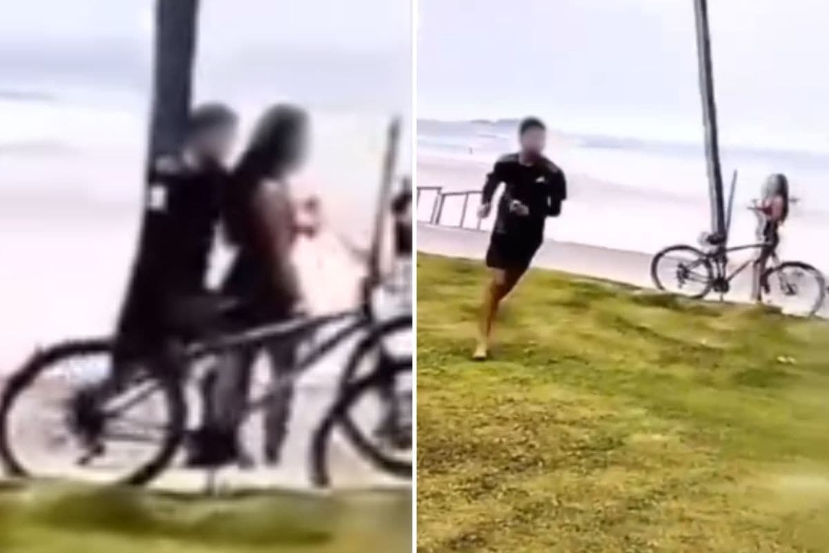 Adolescentes gravam o próprio roubo em praia de SP e são apreendidos durante a fuga; VÍDEO