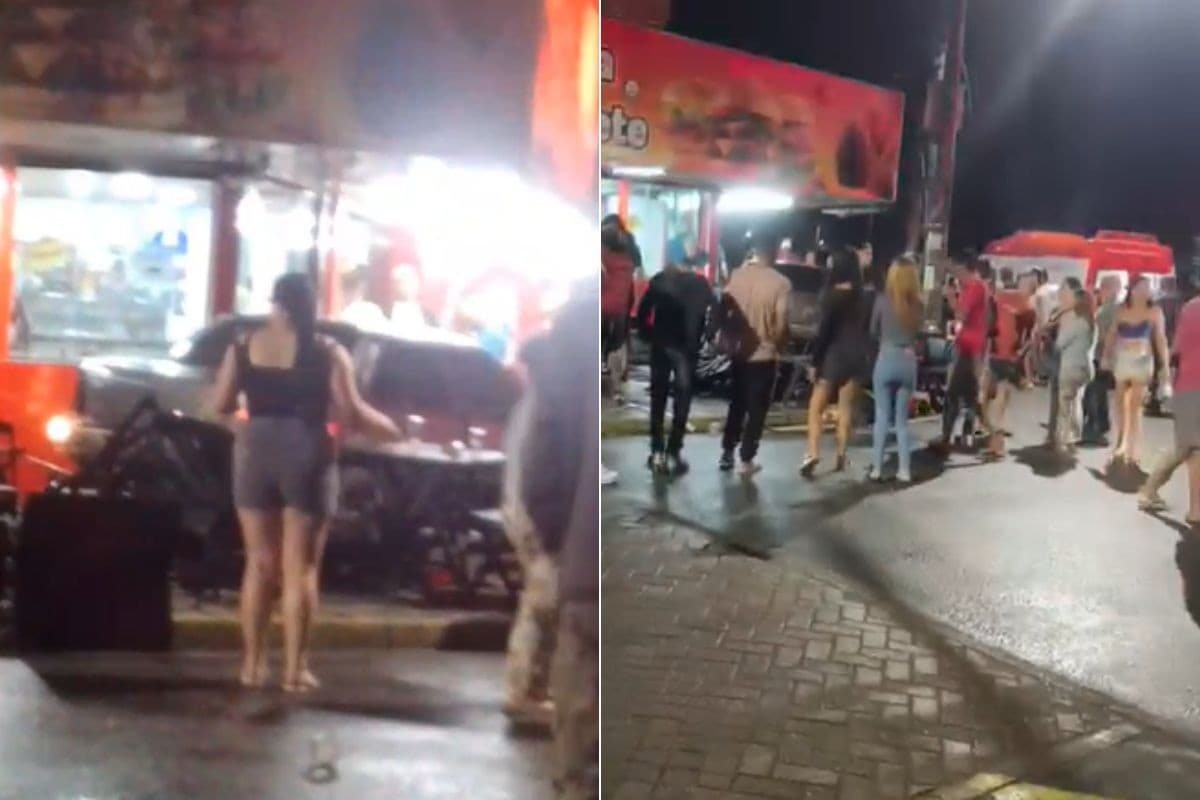 Motorista sem CNH é preso após carro invadir calçada de lanchonete e atingir clientes no litoral de SP