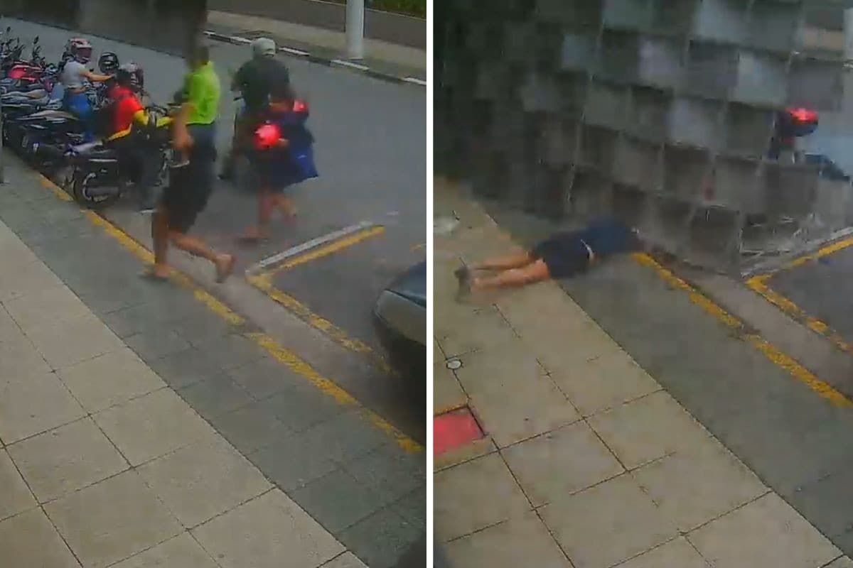 Pai e filho são internados após estrutura de loja desabar durante ventania no litoral de SP; VÍDEO