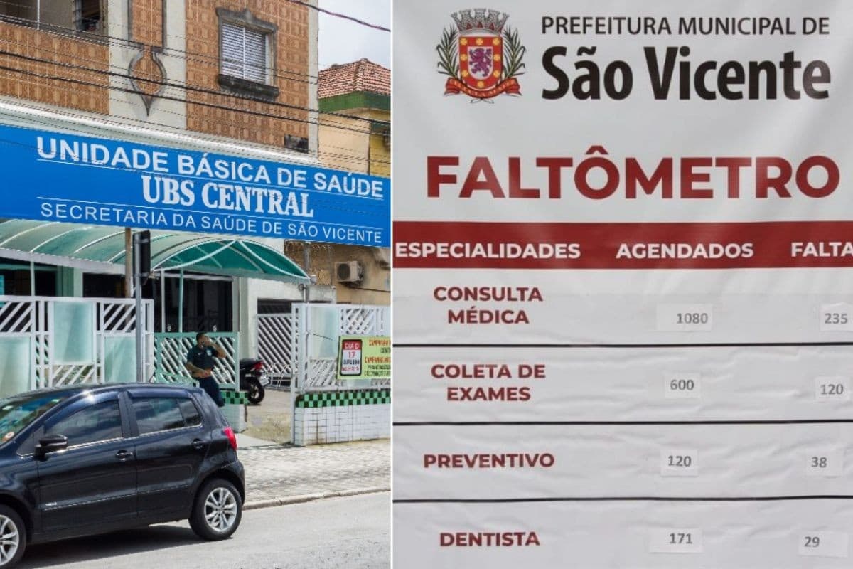 Pacientes faltam a 1 em cada 3 consultas em São Vicente mesmo com 'faltômetros'