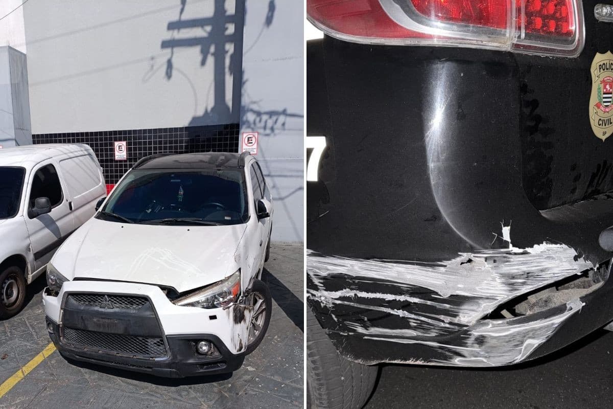 Suspeito de integrar facção bate em viatura durante perseguição e é preso no litoral de SP