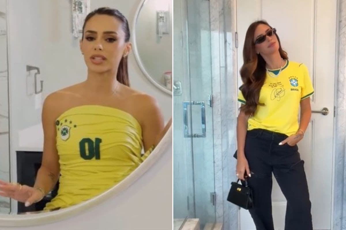 'Preciso me acalmar, estou grávida', diz Bruna Biancardi durante Brasil e Japão na Copa; VÍDEO