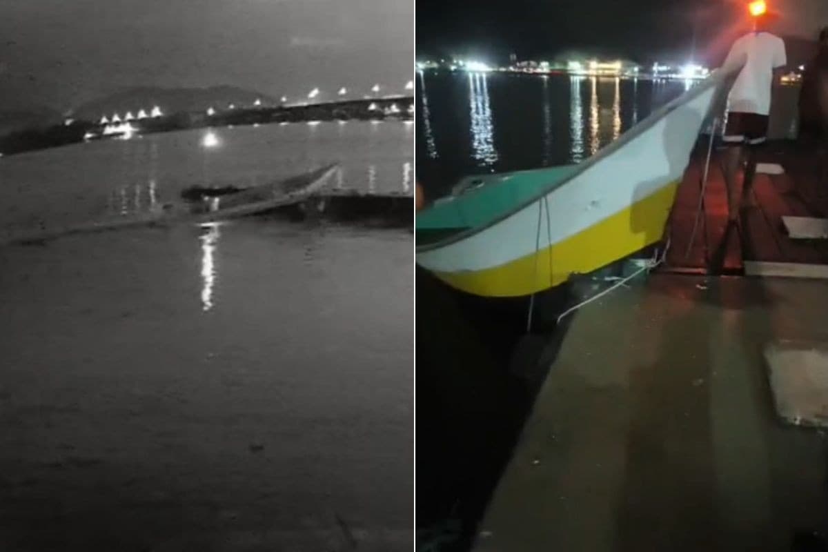 Barco bate em píer de marina no litoral de SP e três ficam feridos; VÍDEO