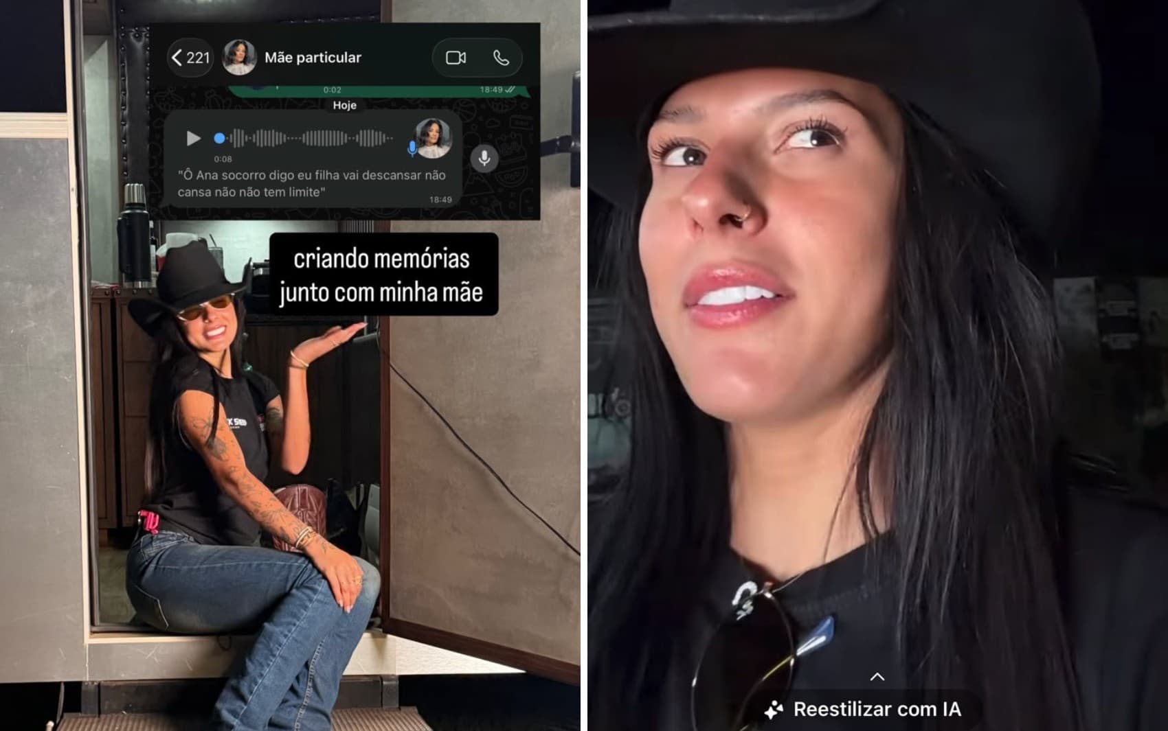 Após dois afters seguidos e alerta da mãe, Ana Castela tranquiliza os fãs: 'Nós pega e para um pouco'