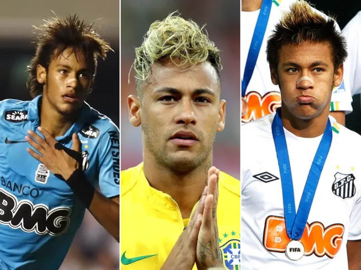 Com novo visual, Neymar Jr. já teve moicano, platinado e tranças: relembre os penteados do craque