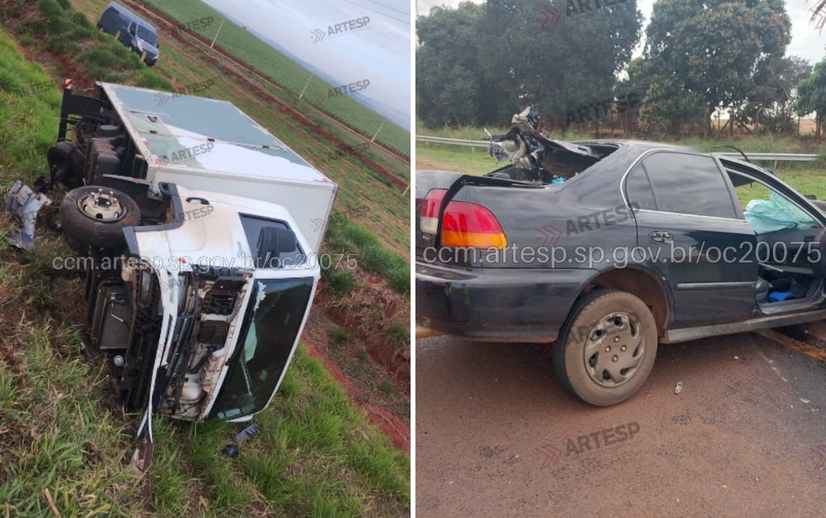 Acidente envolvendo carro e caminhão em Cravinhos, SP, mata uma pessoa e deixa outra ferida