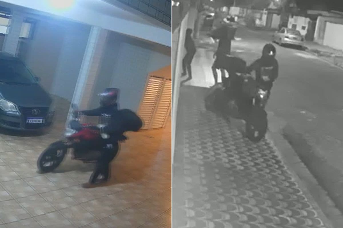 Homem é preso suspeito de invadir casa e furtar motocicleta no litoral de SP; VÍDEO