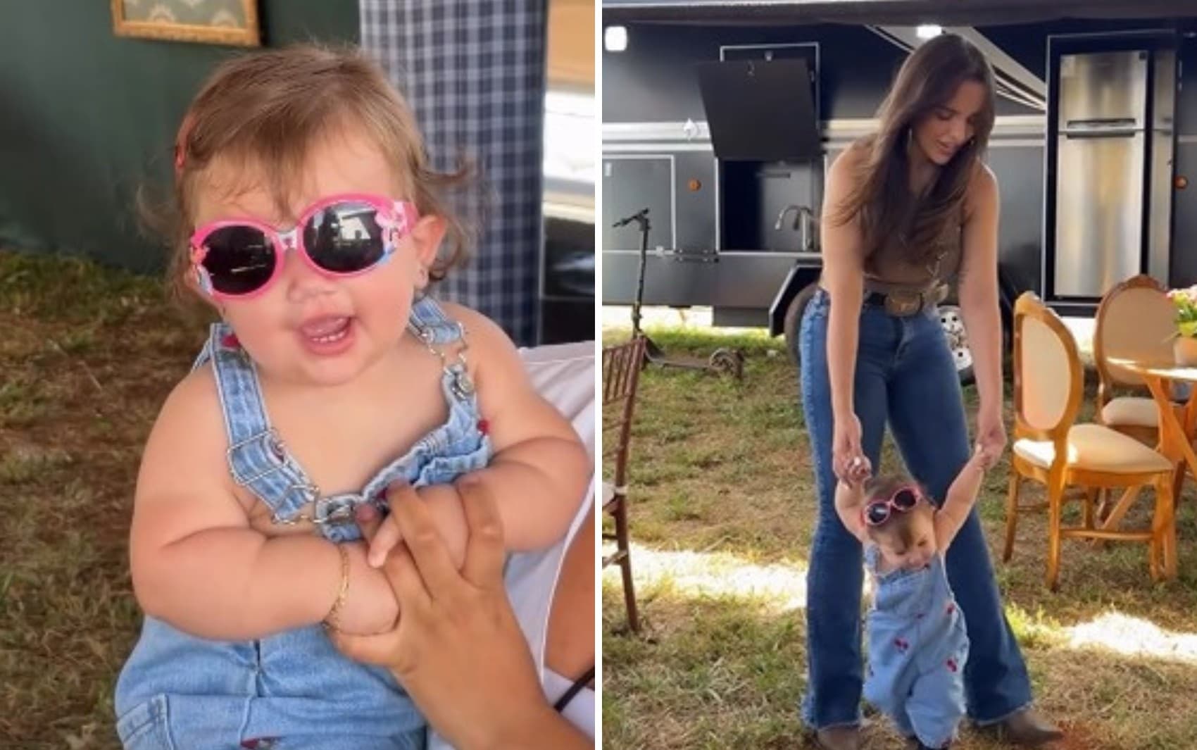 Filha de Nattan e Rafa Kalimann rouba a cena no camping da Festa do Peão de Barretos
