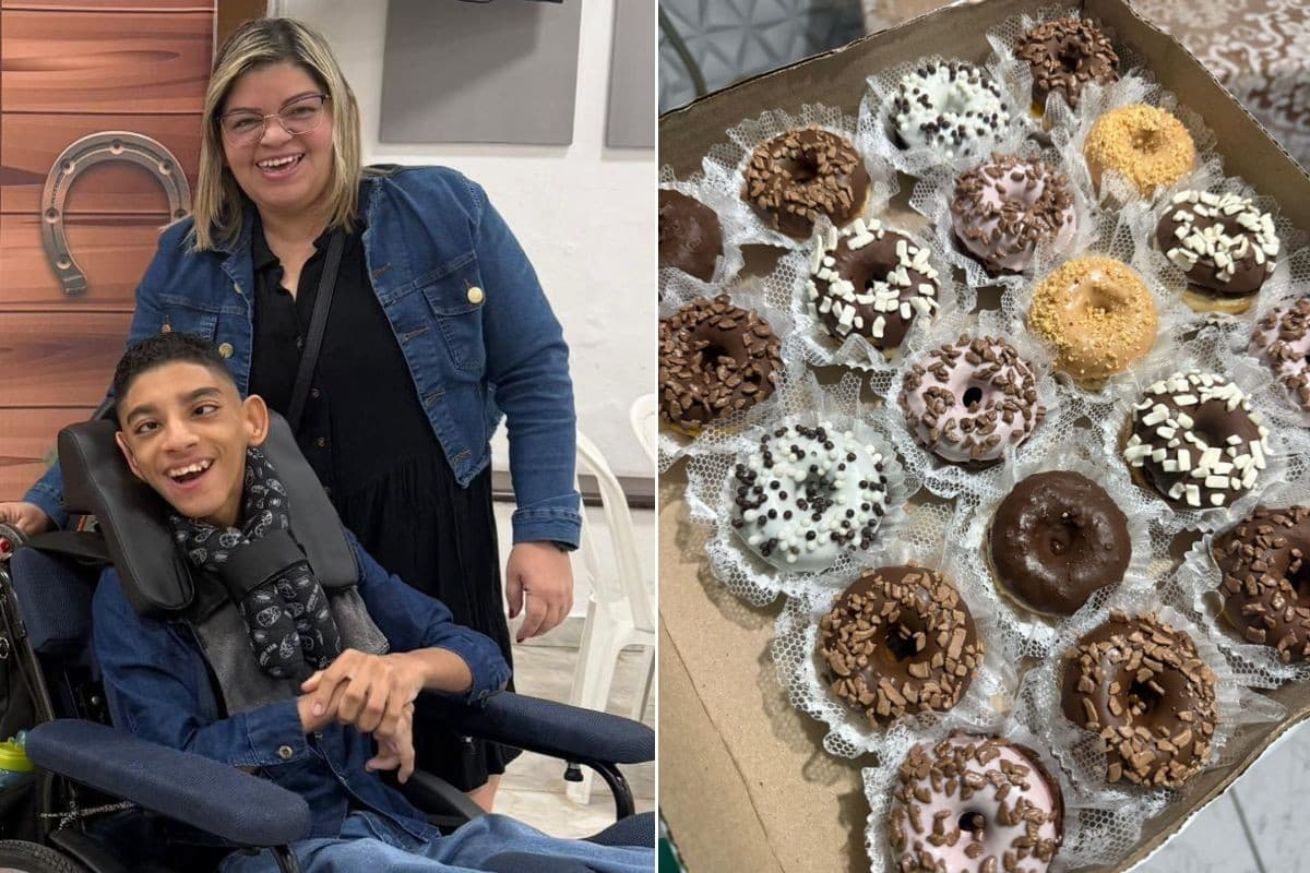 Mãe vende donuts em ônibus para comprar cadeira para filho com paralisia cerebral: 'Propósito de Deus'