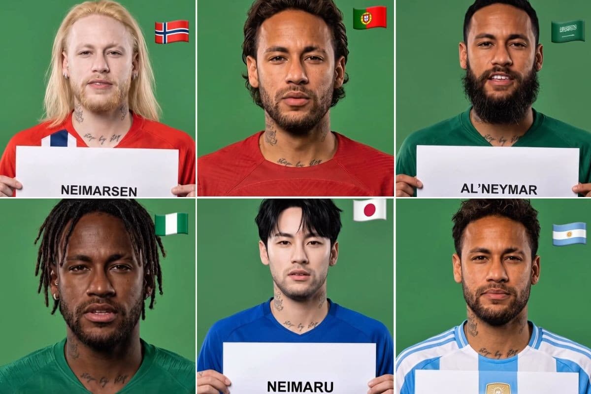 De Santos pro mundo: vídeo feito com IA viraliza com versões de Neymar em 19 nacionalidades