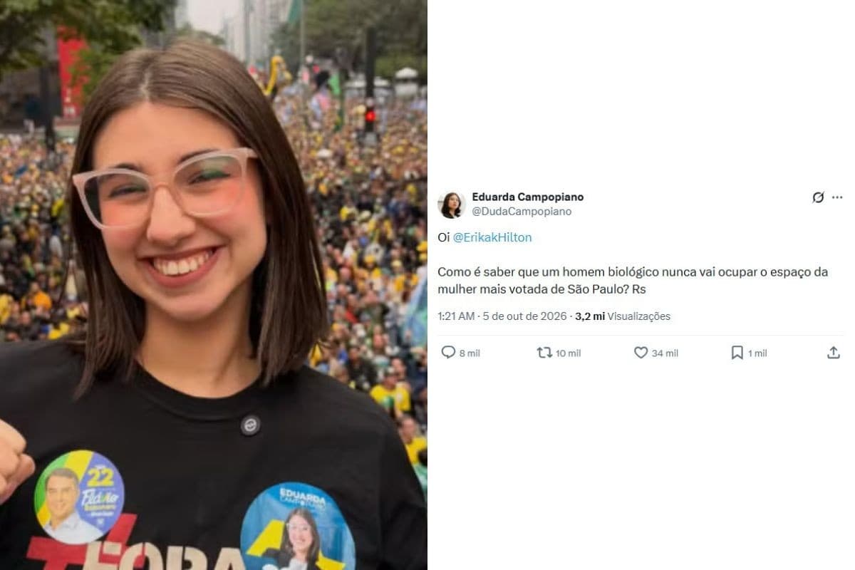 Eduarda Campopiano: 'maior inimiga das feministas', deputada mais votada em SP coleciona polêmicas; VEJA