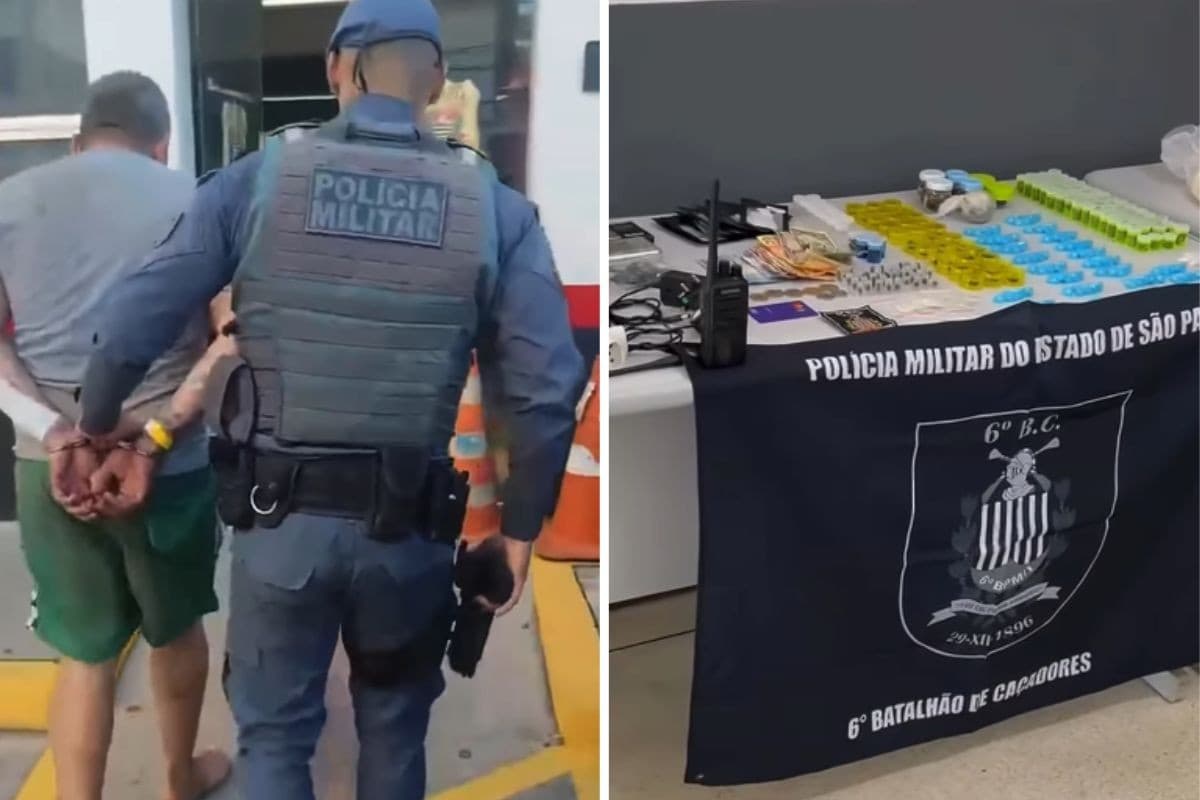 Procurado por dívida de pensão alimentícia é capturado com drogas em morro do litoral de SP